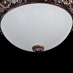 Flush-Mount-Light 220V Glass Resin Silver-Carving European Classic