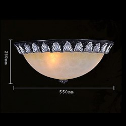 Flush-Mount-Light 220V Pattern-Glass Resin Silver-Carving European Classic