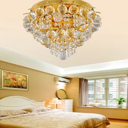 Modern Crystal Flush Mount with 5 Lights