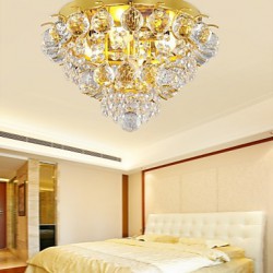 Modern Crystal Flush Mount with 5 Lights