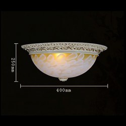 White Flush-Mount-Light 220V Pattern-Glass Resin Gold-Carving European Classic