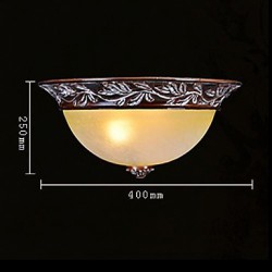 Flush-Mount-Light 220V White-Yellow-Glass Resin Silver-Carving European Classic