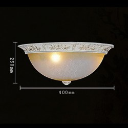 White Flush-Mount-Light 220V Yellow-White-Glass Resin Pattern-Carving European Classic