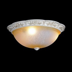 White Flush-Mount-Light 220V Yellow-White-Glass Resin Pattern-Carving European Classic