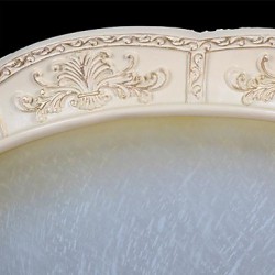 White Flush-Mount-Light 220V Yellow-White-Glass Resin Pattern-Carving European Classic