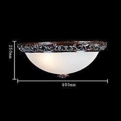 Flush-Mount-Light 220V Glass Resin Silver-Carving European Classic