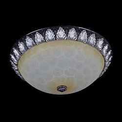 Flush-Mount-Light 220V Pattern-Glass Resin Silver-Carving European Classic