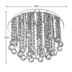 Modern Crystal Semi Flush Mount with 8 Lights (G4 Bulb Base)