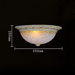 White Flush-Mount-Light 220V Pattern-Glass Resin Gold-Carving European Classic