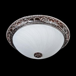 Flush-Mount-Light 220V Glass Resin Silver-Carving Retro European Classic