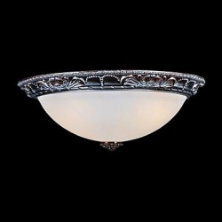 Flush-Mount-Light 220V Glass Resin Silver-Carving Retro European Classic