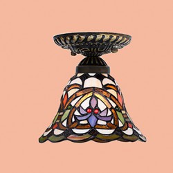 E27 220V 20*17CM 3-10銕uropean Rural Creative Arts Stained Glass Absorb Dome Lamp Led Light