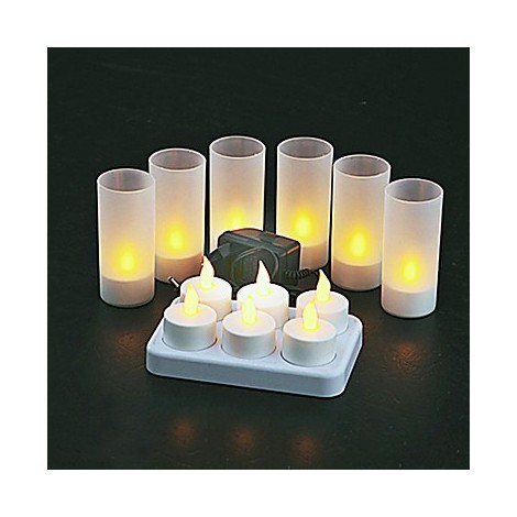 warm yellow flameless rechargeable candles tea led pc light lightingo